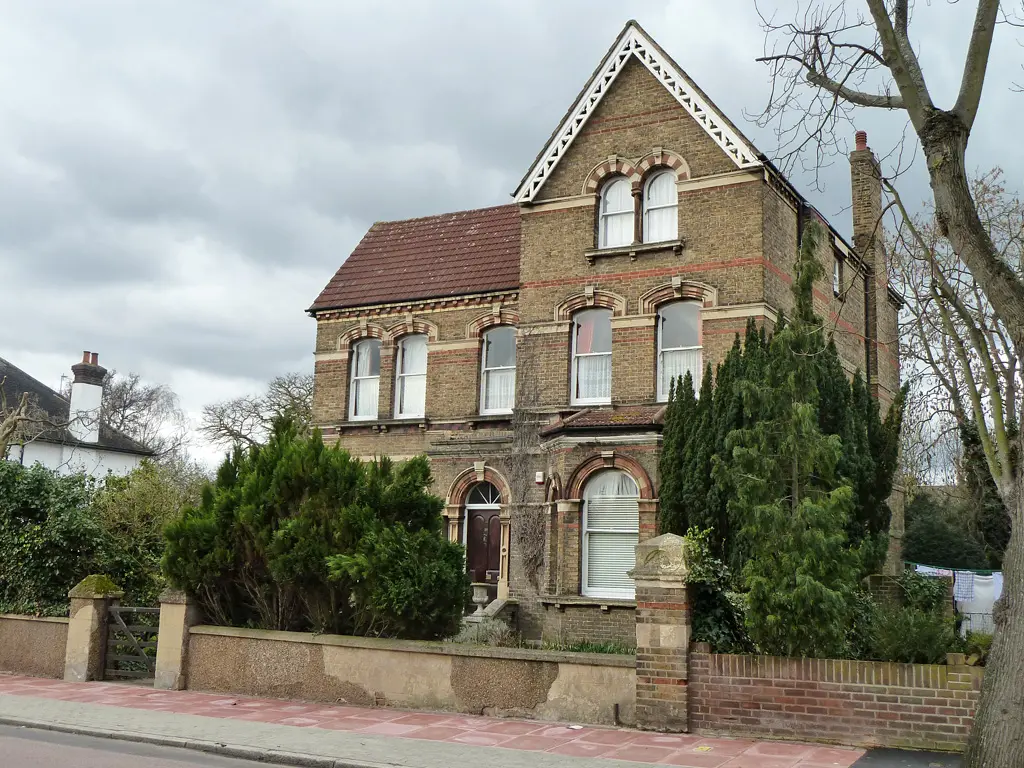 Large Victorian gabled house with decorative brickwork on Crescent Road, Beckenham