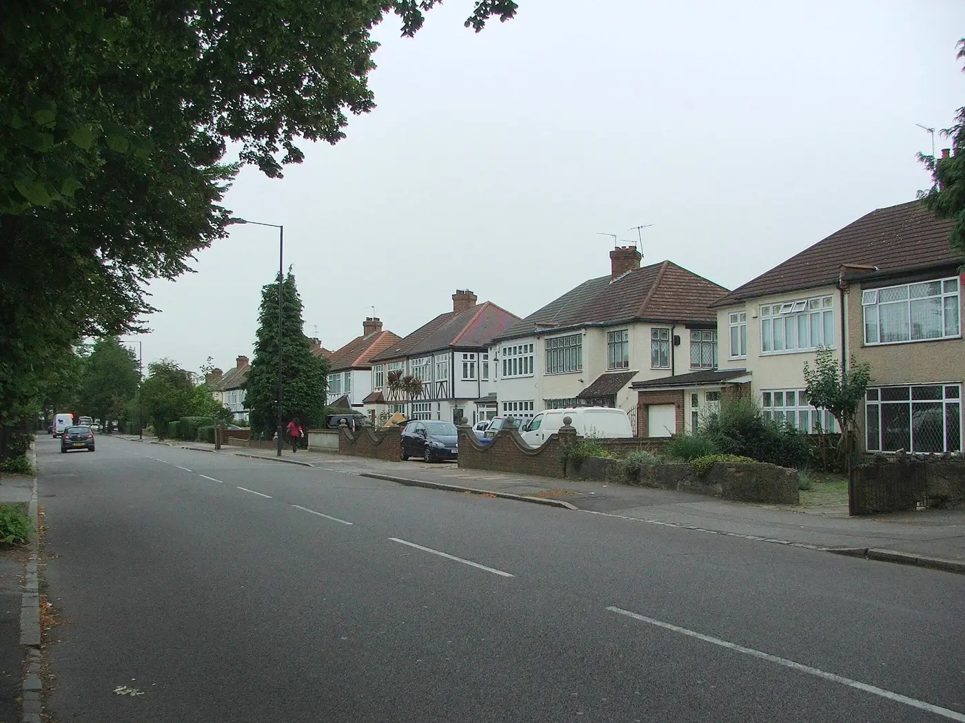 Interwar semi-detached houses with bay windows along Kent House Road, Beckenham