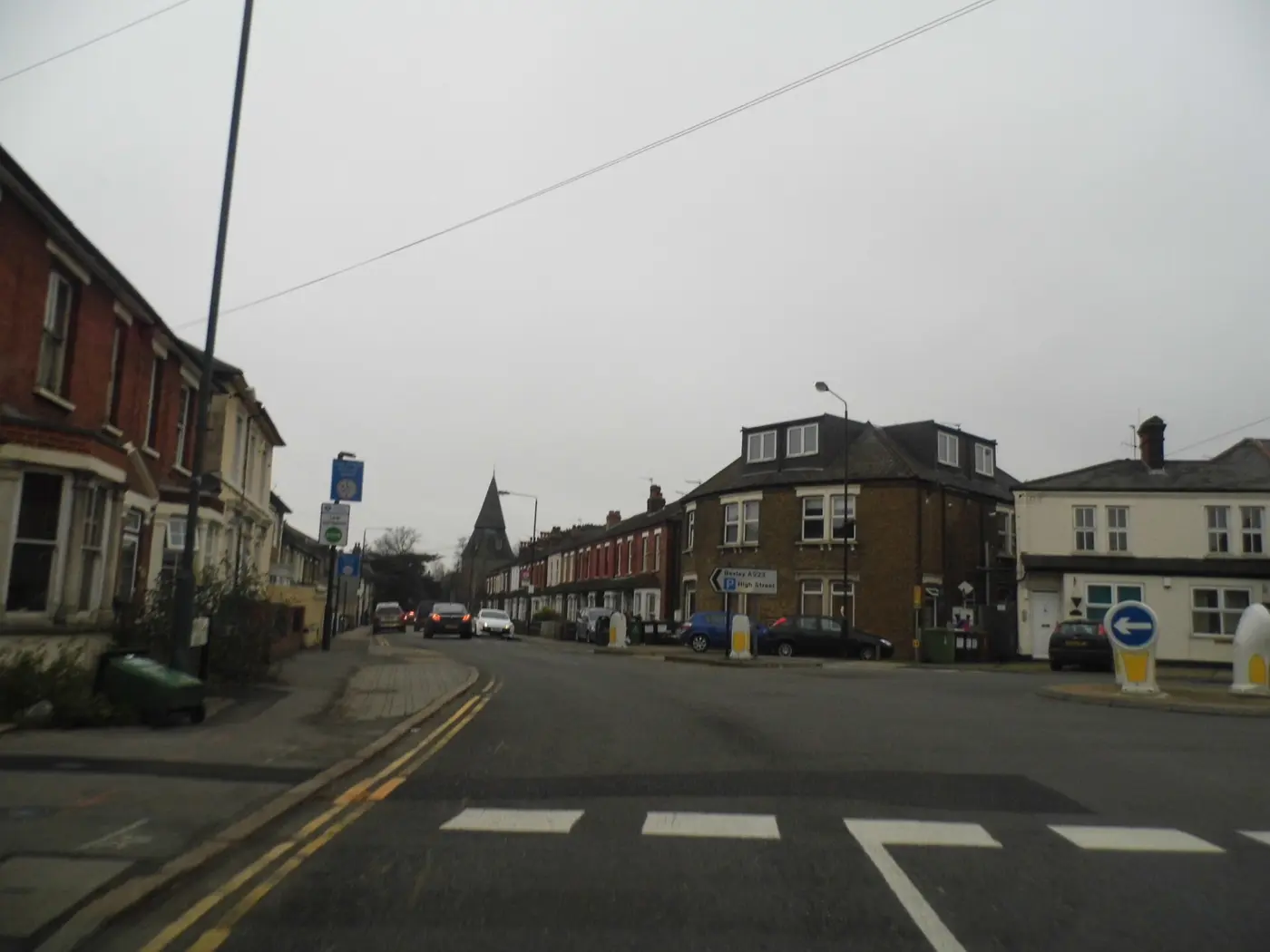 Road leading into Old Bexley with period houses and shops